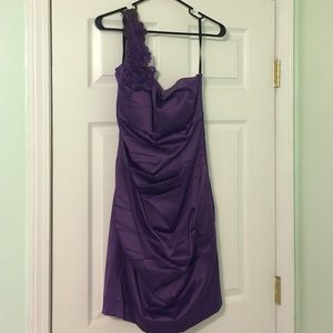 Formal, one shoulder, purple dress