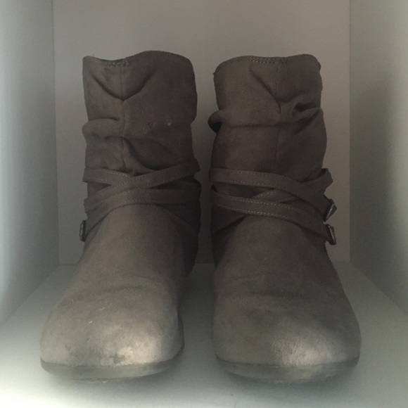 Light Grey Strapped Booties
