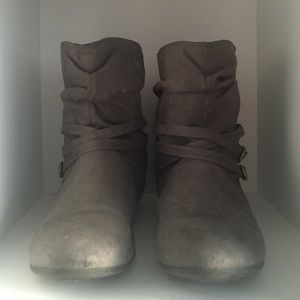 Light Grey Strapped Booties