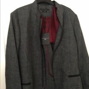 John Varvatos grey-flannel blazer.