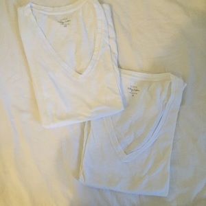 J.CREW white V-necks