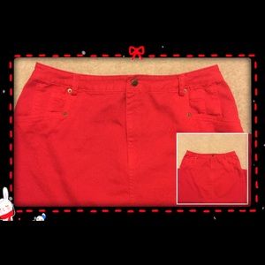 Bridgewater Studio long red jean skirt