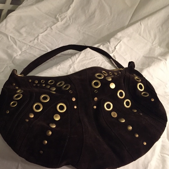 Brown Suede Hobo Purse