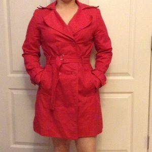 Bright Pink Half -Trench Coat