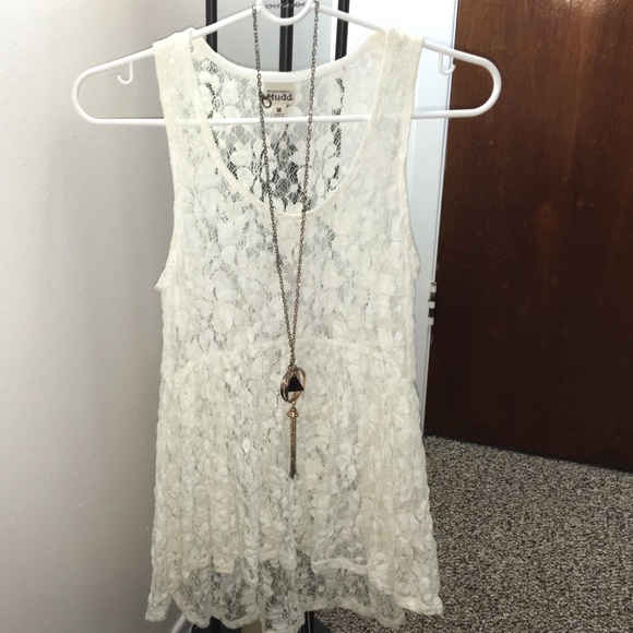 Mudd Ivory Lace High-Low Tank Top!❤️