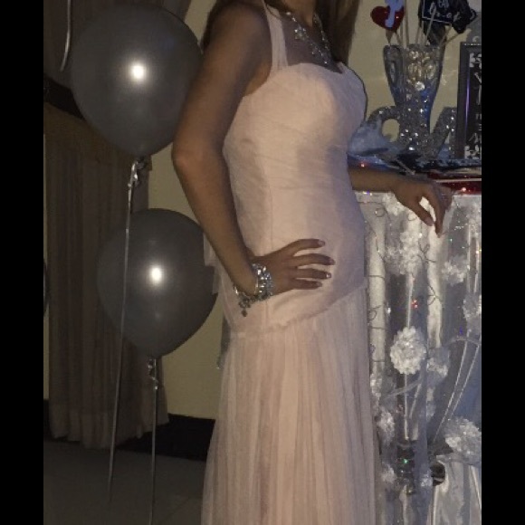 Stunning blush evening gown.