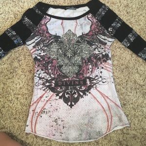 Buckle Angels & Diamonds Quarter-Sleeve Shirt