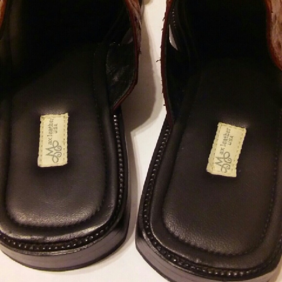 Mens MAX LEATHER OSTRICH SLIPPERS, game!