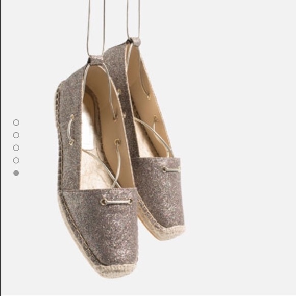 Zara Shoes - Lace up sparkle espadrilles
