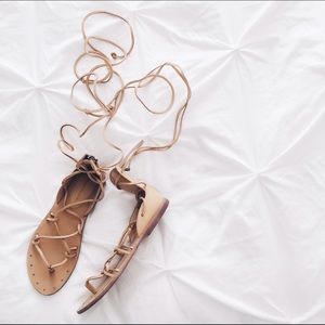 Zara Lace up Leather Gladiator Sandals