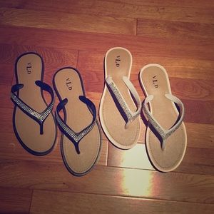 2 pairs of sparkly flip flops!