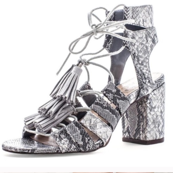 Coconut By Matisse "Copa" Snake Print Lace Sandals