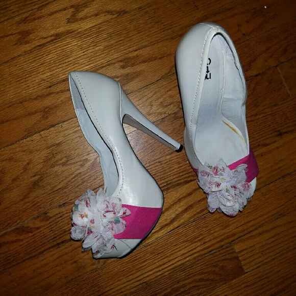High heeled shoes