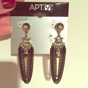 Gold and silver dangle earrings