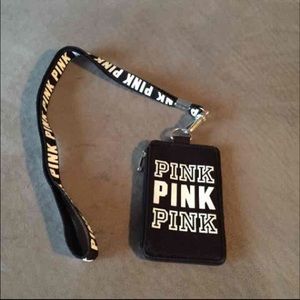 PINK id holder and lanyard