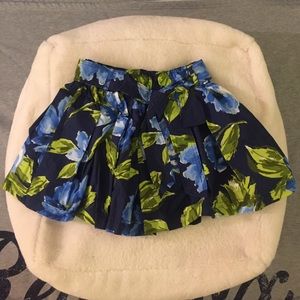 Navy Floral Skirt