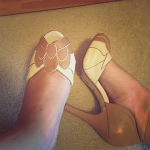 Poetic Licence nude and cream heels