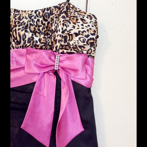 Strapless cheetah dress