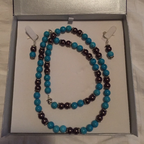 Jewelry - Turquoise and Black Pearl Jewelry set!