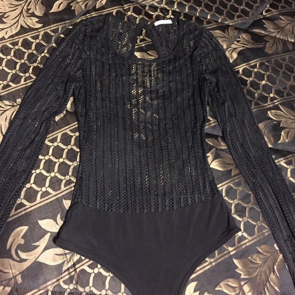 Long sleeve mesh bodysuit, size small