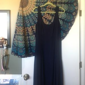 BUNDLE Dark blue maxi with slits gold dress romper