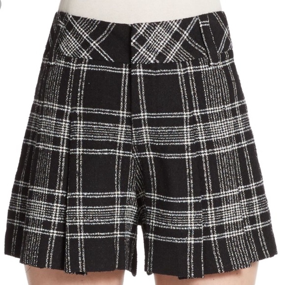 Alice and Olivia high waisted plaid shorts