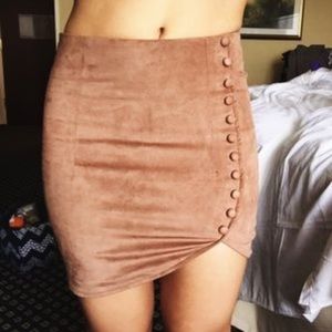 LF brown suede skirt