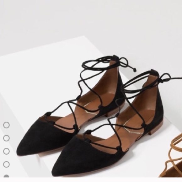NEW ZARA LACE UP FLATS - Picture 3 of 3