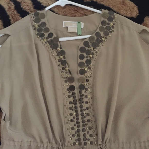 Micheal kors silk embellished above the knee dress