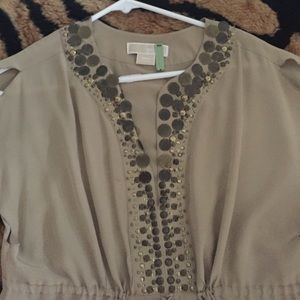 Micheal kors silk embellished above the knee dress