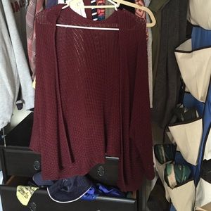 maroon knit cardigan