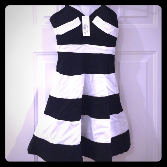 Black and white a-line mini dress *holiday sale*