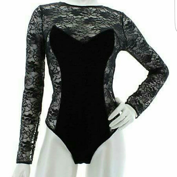 Lace and velvet bodysuit