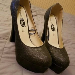 Black rue 21 glitter heels