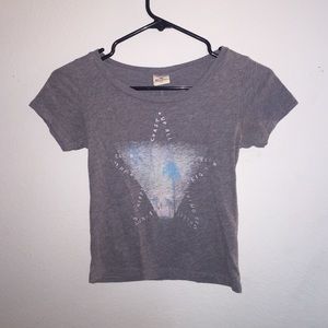 Gray hollister crop top