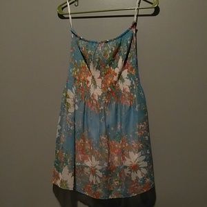 Flower print chiffon dress