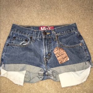 Levi's high waisted denim shorts