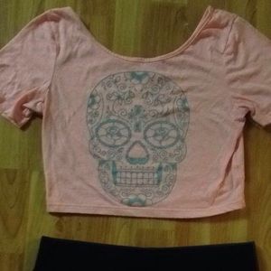 Sugar skull crop top