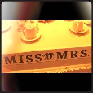 Miss to Mrs. Distressed Hand-painted Wood Sign