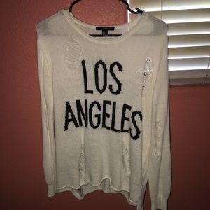 Forever 21 "los Angeles" ripped sweater