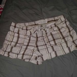 White and tan shorts