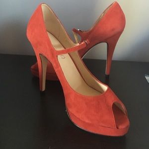 Red Suede Pumps