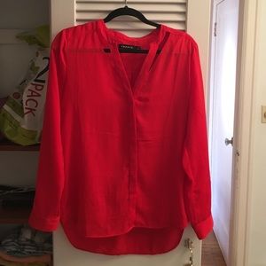 Trouvé red long sleeve polyester blouse