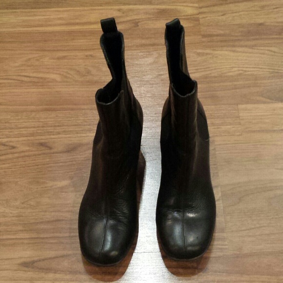 Antonio Melani Leather Wedge Booties