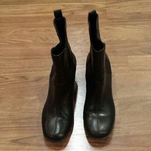 Antonio Melani Leather Wedge Booties