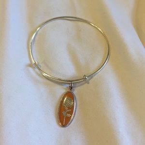 ALEX AND ANI Chrysanthemum flower bangle