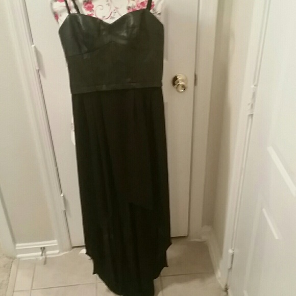 BCBG Maxazria High-Low Leather Bouistier Dress - Picture 1 of 4