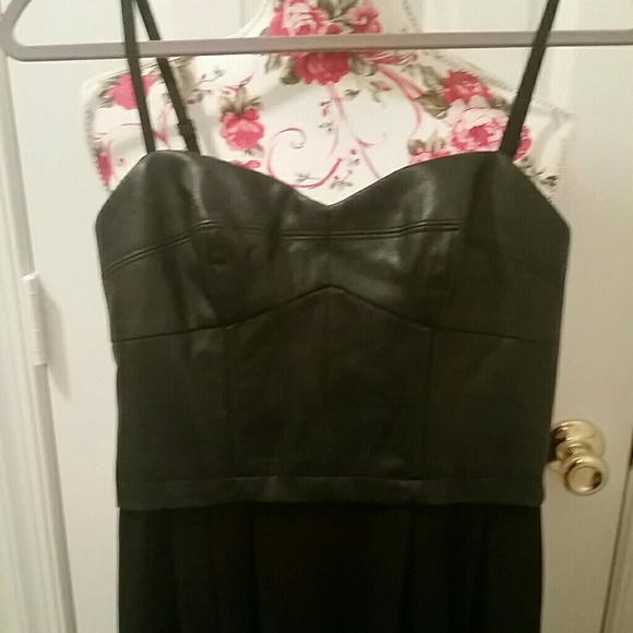 BCBG Maxazria High-Low Leather Bouistier Dress - Picture 2 of 4