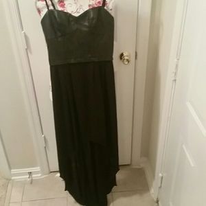 BCBG Maxazria High-Low Leather Bouistier Dress