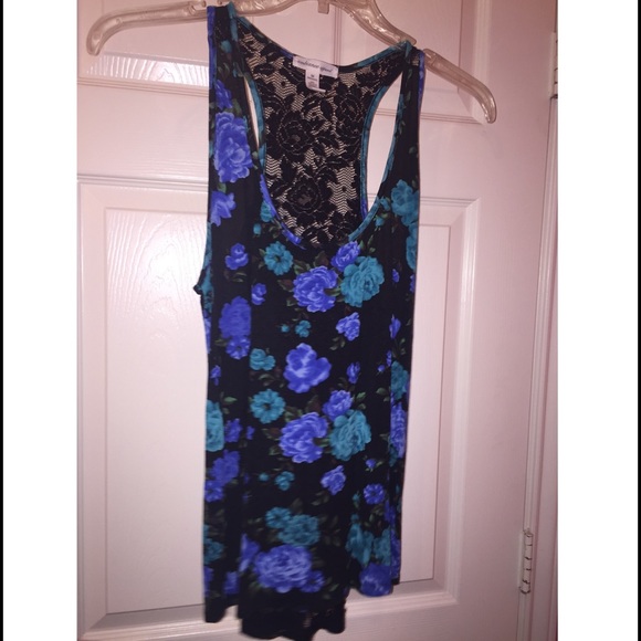 Floral Blue Tank